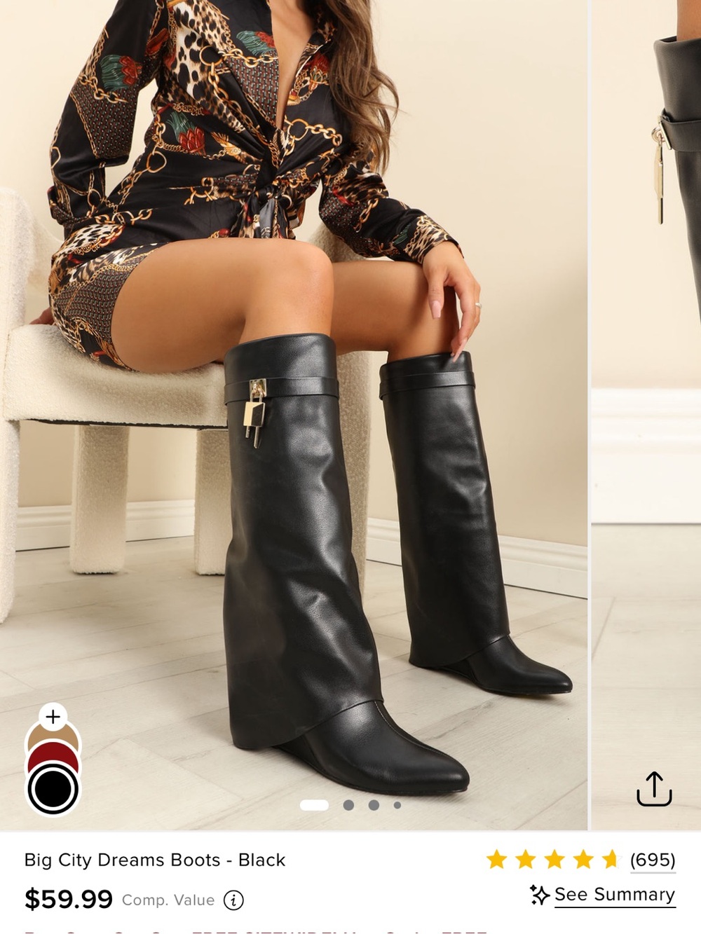 Fashion Nova Black Knee-High Women's Boots